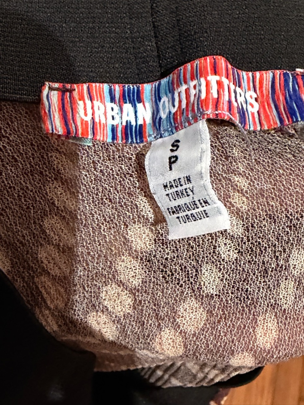 Urban Outfitters Brown and Cream Patterned see through wide-leg pants - Picture 6 of 6